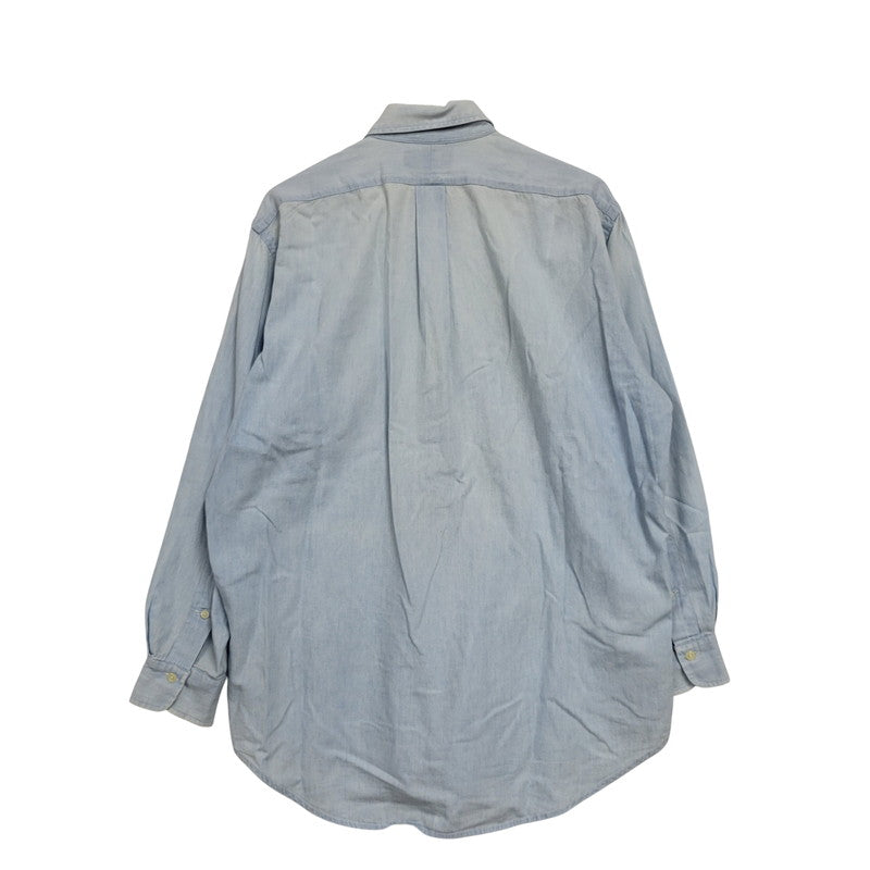 【中古品】【メンズ】 RALPH LAUREN ラルフローレン 90S POLO BEAR EMBROIDERY LS CHAMBRAY SHIRT 90年代 ポロベアー エンブロイダリー ロングスリーブ シャンブレーシャツ トップス 長袖　 146-250911-cs-01-izu サイズ：S カラー：ライトブルー 万代Net店