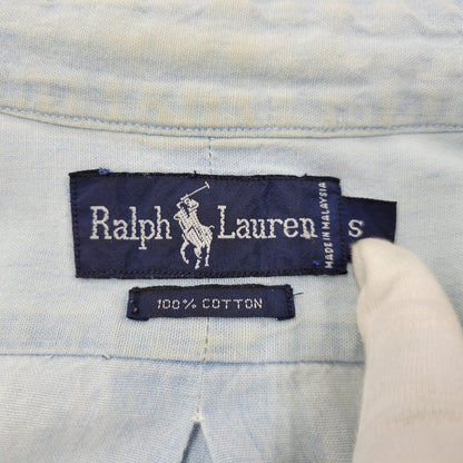 【中古品】【メンズ】 RALPH LAUREN ラルフローレン 90S POLO BEAR EMBROIDERY LS CHAMBRAY SHIRT 90年代 ポロベアー エンブロイダリー ロングスリーブ シャンブレーシャツ トップス 長袖　 146-250911-cs-01-izu サイズ：S カラー：ライトブルー 万代Net店