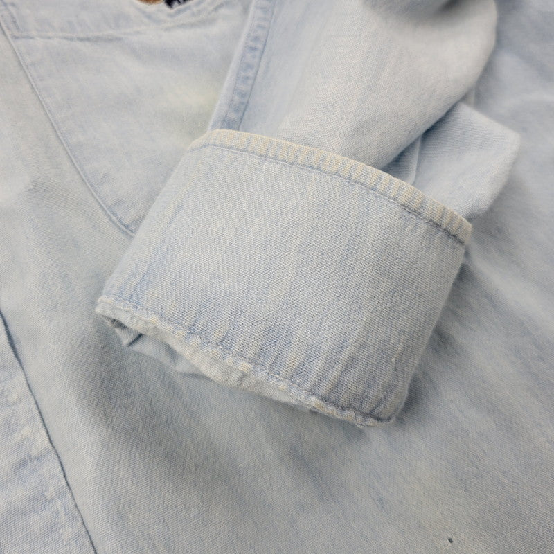 【中古品】【メンズ】 RALPH LAUREN ラルフローレン 90S POLO BEAR EMBROIDERY LS CHAMBRAY SHIRT 90年代 ポロベアー エンブロイダリー ロングスリーブ シャンブレーシャツ トップス 長袖　 146-250911-cs-01-izu サイズ：S カラー：ライトブルー 万代Net店