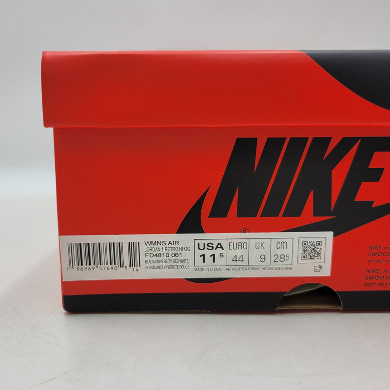 【中古美品】【メンズ】 NIKE ナイキ WMNS AIR JORDAN 1 RETRO HI OG FD4810-061 ウィメンズ エア ジョーダン 1 レトロ ハイ OG スニーカー シューズ 靴 160-250915-as-11-izu サイズ：28.5cm カラー：BLACK/UNIVERSITY RED-WHITE 万代Net店