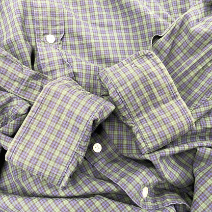 【中古品】【メンズ】 RALPH LAUREN ラルフローレン COTTON CHECK LS BD SHIRT コットン チェック ロングスリーブ ボタンダウン シャツ 長袖 トップス 147-250911-as-23-izu サイズ：4X BIG カラー：グリーン×ネイビー 万代Net店