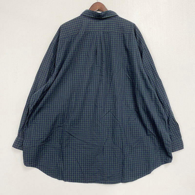 【中古品】【メンズ】 RALPH LAUREN ラルフローレン COTTON CHECK LS BD SHIRT コットン チェック ロングスリーブ ボタンダウン シャツ 長袖 トップス 147-250911-as-23-izu サイズ：4X BIG カラー：グリーン×ネイビー 万代Net店