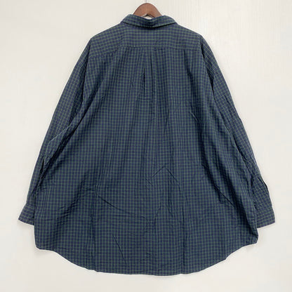 【中古品】【メンズ】 RALPH LAUREN ラルフローレン COTTON CHECK LS BD SHIRT コットン チェック ロングスリーブ ボタンダウン シャツ 長袖 トップス 147-250911-as-23-izu サイズ：4X BIG カラー：グリーン×ネイビー 万代Net店