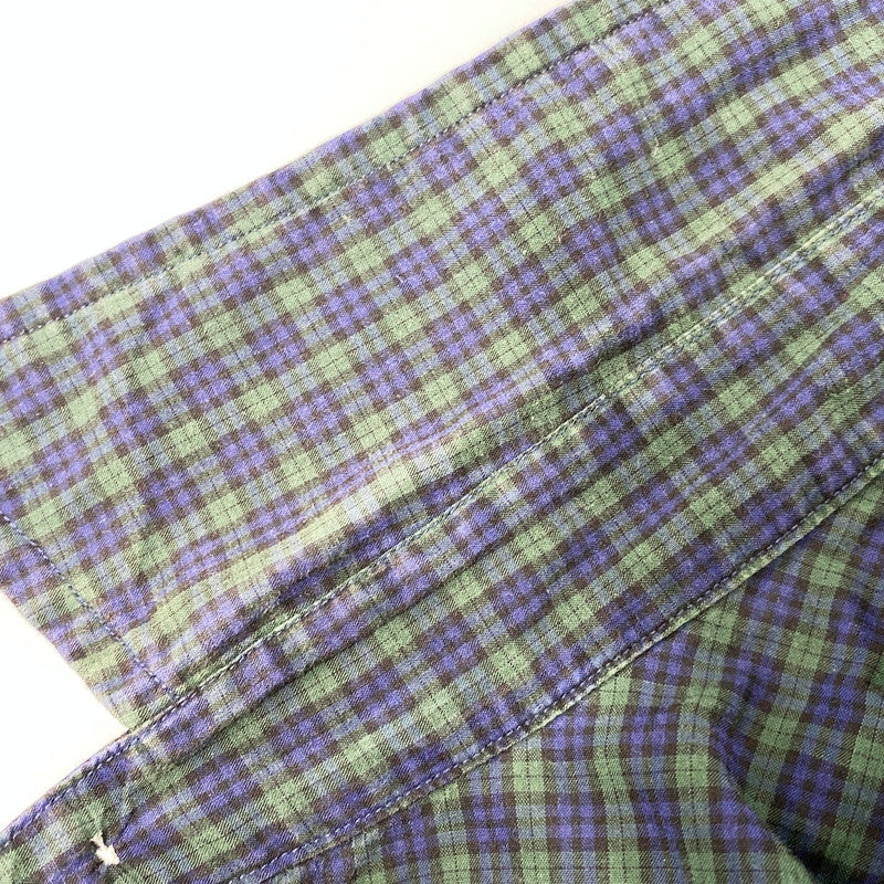 【中古品】【メンズ】 RALPH LAUREN ラルフローレン COTTON CHECK LS BD SHIRT コットン チェック ロングスリーブ ボタンダウン シャツ 長袖 トップス 147-250911-as-23-izu サイズ：4X BIG カラー：グリーン×ネイビー 万代Net店