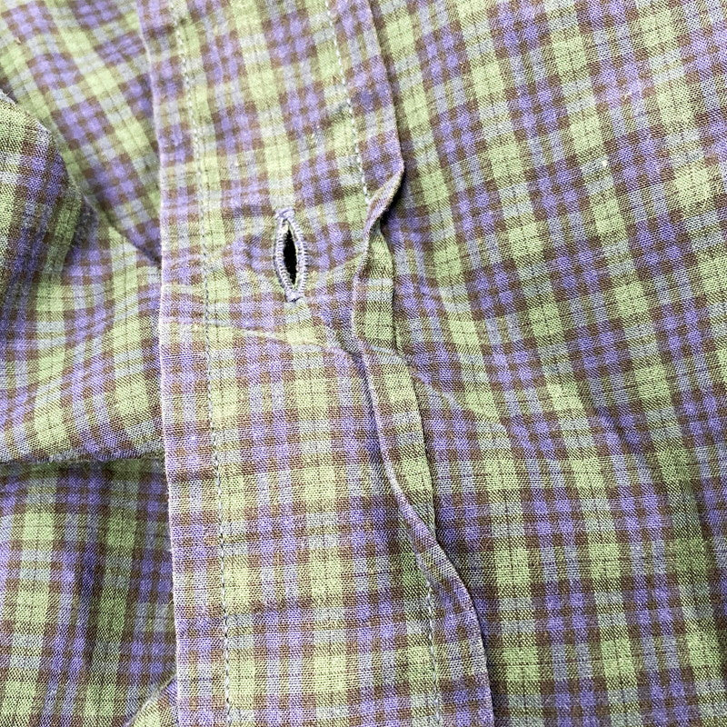 【中古品】【メンズ】 RALPH LAUREN ラルフローレン COTTON CHECK LS BD SHIRT コットン チェック ロングスリーブ ボタンダウン シャツ 長袖 トップス 147-250911-as-23-izu サイズ：4X BIG カラー：グリーン×ネイビー 万代Net店