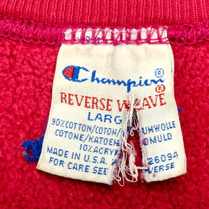 【現状渡し品】【メンズ】 Champion チャンピオン REVERSE WEAVE SWEATSHIRT リバースウィーブ スウェットシャツ USA製 刺繍タグ トレーナー 長袖 トップス 146-250918-as-20-izu サイズ：L カラー：ピンク 万代Net店