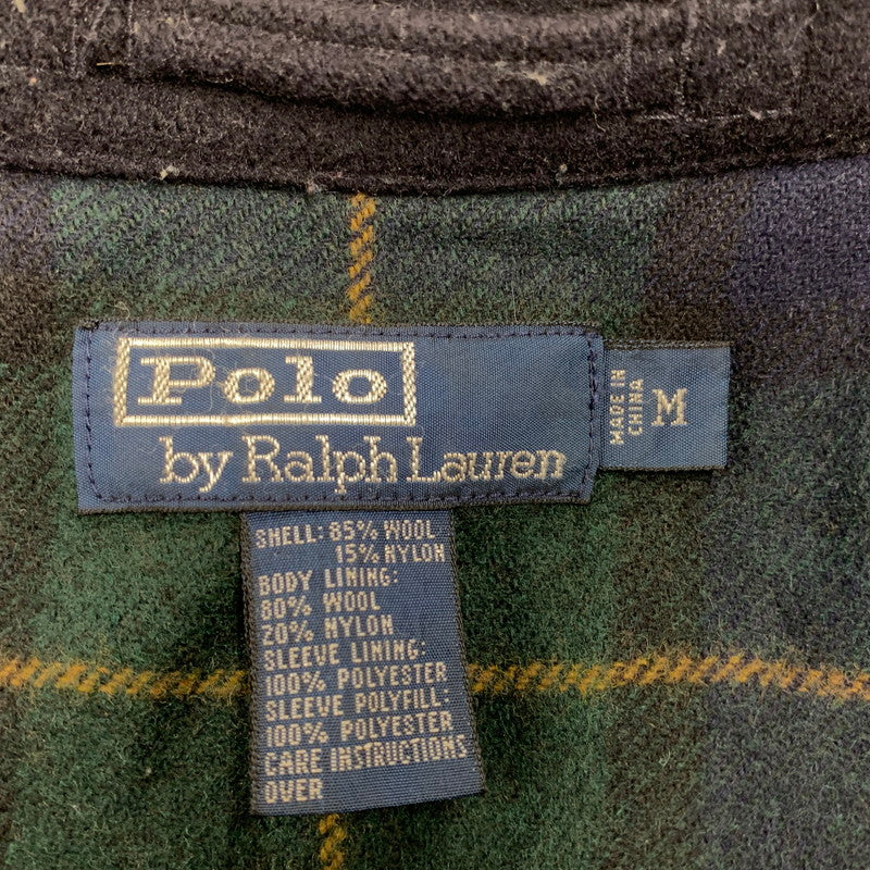 【中古品】【メンズ】 Polo by Ralph Lauren ポロバイラルフローレン CHECK LINER WOOL HARRINGTON JACKET チェック ライナー ウール ハリントン ジャケット アウター 146-250908-as-13-izu サイズ：M カラー：ブラック 万代Net店