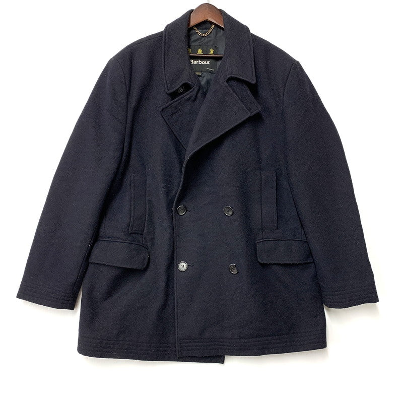【現状渡し品】【メンズ】 Barbour バーブァー PEA COAT SHORT 61034 ピーコート ショート ジャケット アウター 144-250908-as-09-izu サイズ：46/56 カラー：ネイビー 万代Net店
