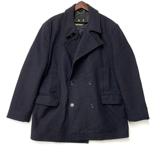 【現状渡し品】【メンズ】 Barbour バーブァー PEA COAT SHORT 61034 ピーコート ショート ジャケット アウター 144-250908-as-09-izu サイズ：46/56 カラー：ネイビー 万代Net店
