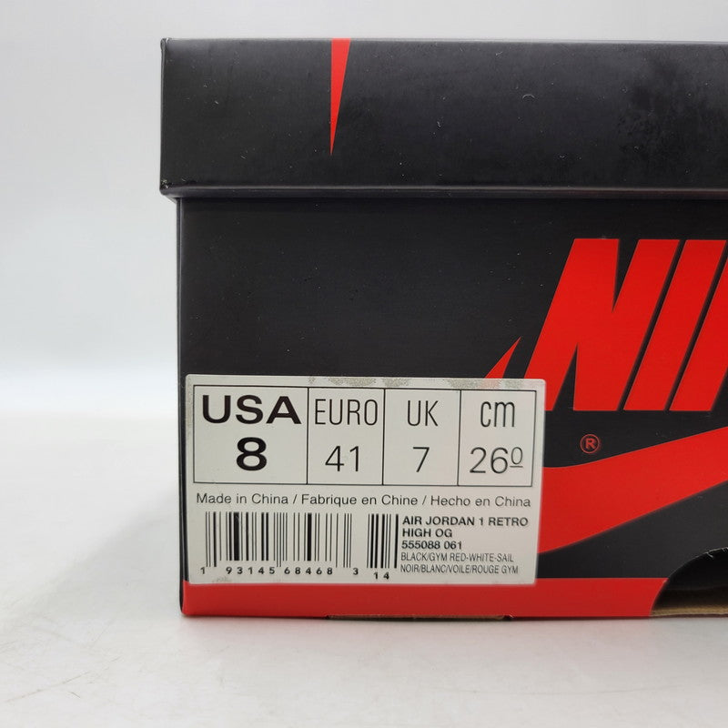 【中古品】【メンズ/レディース】 NIKE ナイキ AIR JORDAN 1 RETRO HIGH OG 555088-061 エアジョーダン 1 レトロ ハイ OG スニーカー シューズ 靴 160-250908-as-20-izu サイズ：26cm カラー：BLACK/GYM RED-WHITE-SAIL 万代Net店