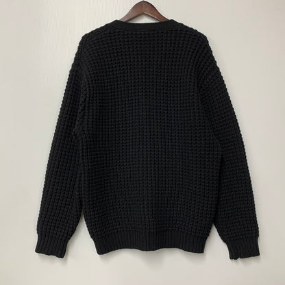 【中古品】【メンズ】 Supreme シュプリーム WAFFLE KNIT CARDIGAN ワッフル ニット カーディガン 149-250908-as-07-izu サイズ：M カラー：ブラック 万代Net店