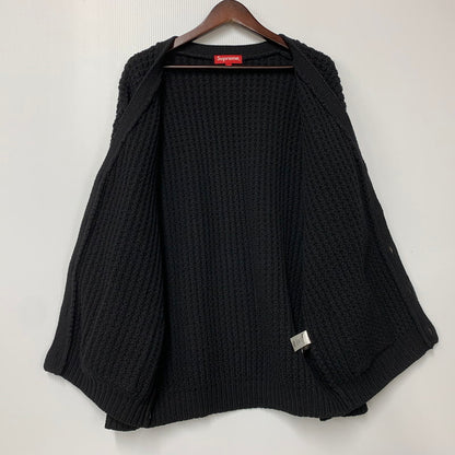 【中古品】【メンズ】 Supreme シュプリーム WAFFLE KNIT CARDIGAN ワッフル ニット カーディガン 149-250908-as-07-izu サイズ：M カラー：ブラック 万代Net店