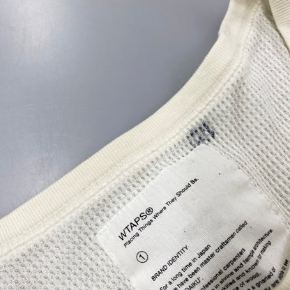 【中古品】【メンズ】 WTAPS ダブルタップス ANCHOR WAFFLE L/S 122HNDT-CSM07 ワッフル ロングスリーブ 長袖 トップス 142-250911-as-19-izu サイズ：1 カラー：ホワイト系 万代Net店