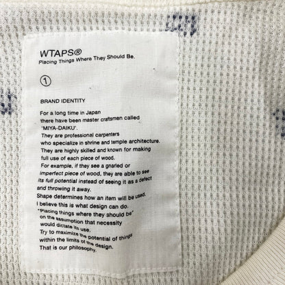 【中古品】【メンズ】 WTAPS ダブルタップス ANCHOR WAFFLE L/S 122HNDT-CSM07 ワッフル ロングスリーブ 長袖 トップス 142-250911-as-19-izu サイズ：1 カラー：ホワイト系 万代Net店