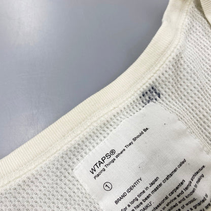 【中古品】【メンズ】 WTAPS ダブルタップス ANCHOR WAFFLE L/S 122HNDT-CSM07 ワッフル ロングスリーブ 長袖 トップス 142-250911-as-19-izu サイズ：1 カラー：ホワイト系 万代Net店