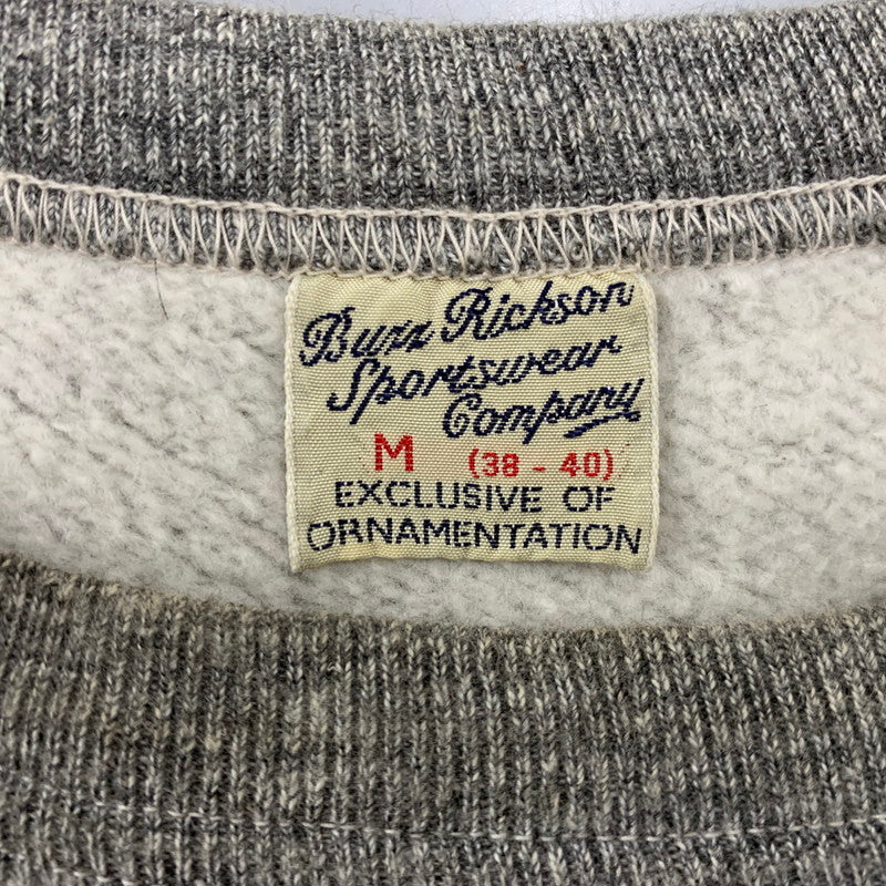 【中古品】【メンズ】 Buzz Rickson's バズリクソンズ GRASSHOPPERS SWEATSHIRT スウェットシャツ 片V 霜降り トレーナー 長袖 トップス 145-250908-as-08-izu サイズ：M カラー：グレー 万代Net店