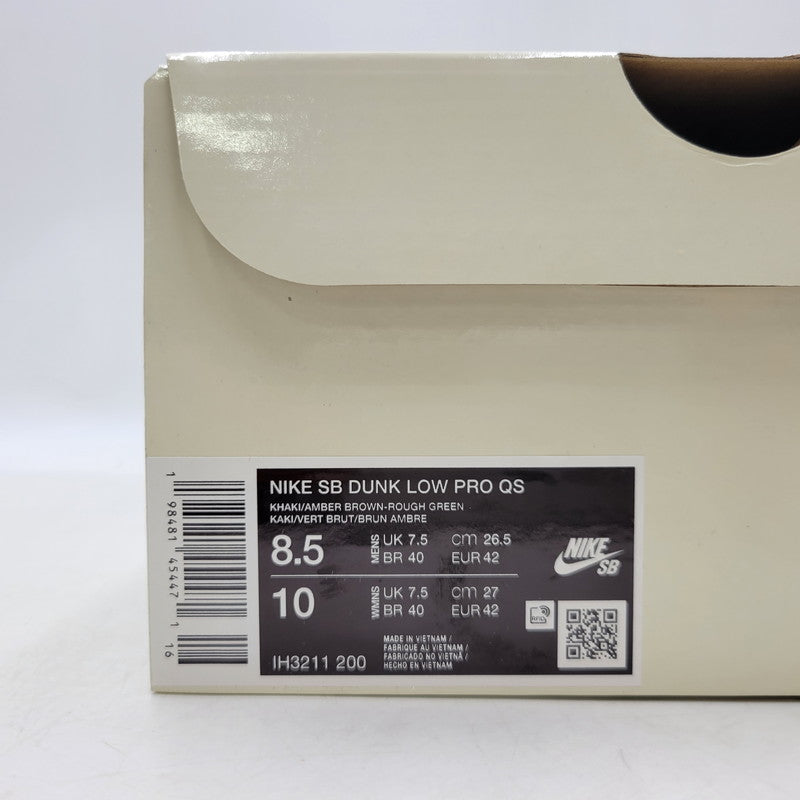 【中古美品】【メンズ】 NIKE SB ナイキエスビー × ARTS REC アーツレック DUNK LOW PRO QS IH3211-200 ダンク ロー プロ QS スニーカー シューズ 靴 160-250908-as-17-izu サイズ：26.5cm カラー：KHAKI/AMBER BROWN-ROUGH GREEN 万代Net店