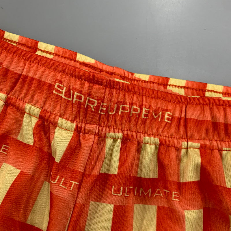 【中古品】【メンズ】 Supreme シュプリーム GRID SOCCER SHORT グリッド サッカー ショーツ ショートパンツ ボトムス 149-250908-as-02-izu サイズ：L カラー：オレンジ系 万代Net店
