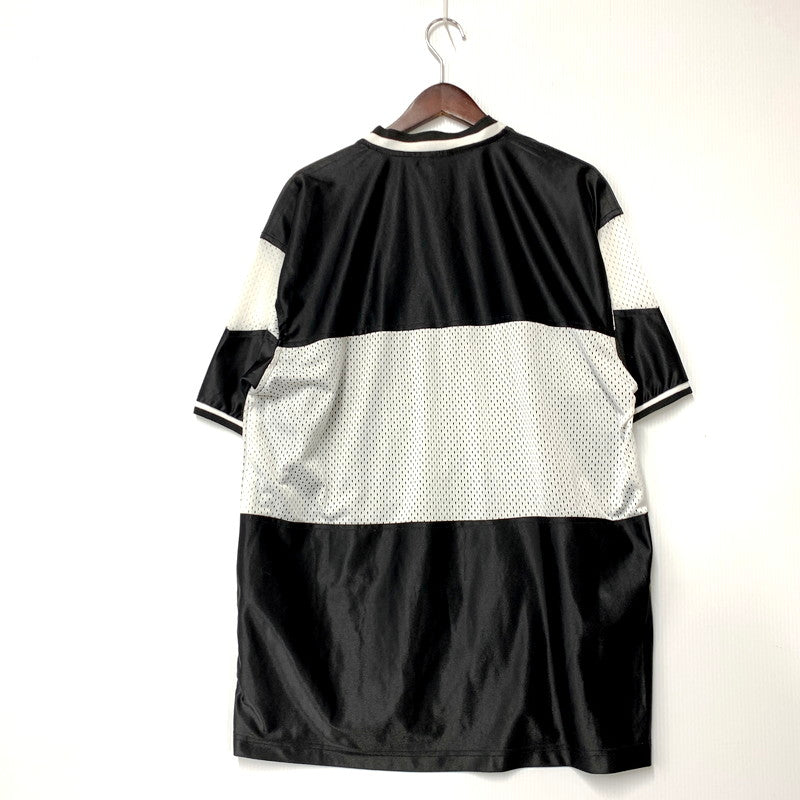 【中古品】【メンズ】 adidas アディダス 90’s MESH GAME SHIRT 90年代 メッシュ ゲームシャツ 半袖Tシャツ トレフォイルロゴ 万国旗タグ 146-250926-hi-04-izu サイズ：L カラー：ブラック/ホワイト 万代Net店
