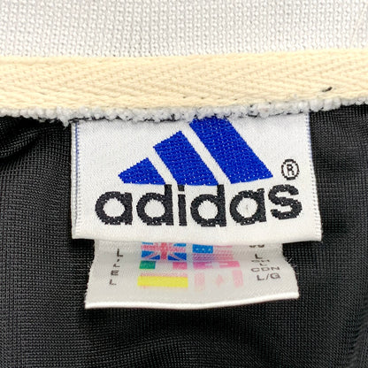【中古品】【メンズ】 adidas アディダス 90’s MESH GAME SHIRT 90年代 メッシュ ゲームシャツ 半袖Tシャツ トレフォイルロゴ 万国旗タグ 146-250926-hi-04-izu サイズ：L カラー：ブラック/ホワイト 万代Net店