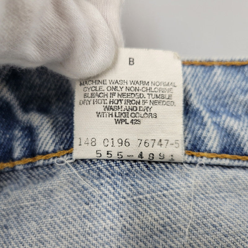 【中古品】【メンズ】 Levi's リーバイス 555-4891 刻印148 SMALL-E 96年製 90S 555 RELAXED FIT STRAIGHT DENIM PANTS リラックス フィット ストレート デニム パンツ ズボン ボトムス 157-250922-ya-07-izu サイズ：32×34 カラー：ライトインディゴ 万代Net店