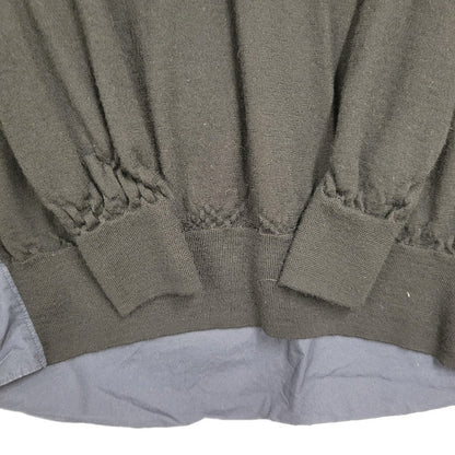 【現状渡し品】【メンズ】 Sacai サカイ DOCKING DESIGN KNIT SWEATER 18-01781M ドッキング デザイン ニット セーター 長袖 トップス 140-250911-as-02-izu サイズ：1 カラー：ブラック×ネイビー 万代Net店