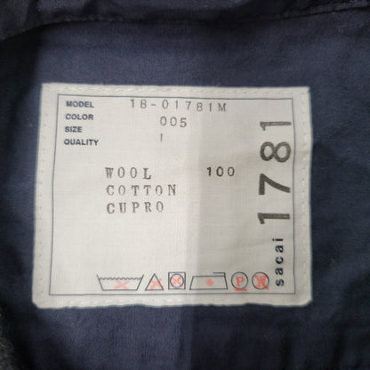 【現状渡し品】【メンズ】 Sacai サカイ DOCKING DESIGN KNIT SWEATER 18-01781M ドッキング デザイン ニット セーター 長袖 トップス 140-250911-as-02-izu サイズ：1 カラー：ブラック×ネイビー 万代Net店