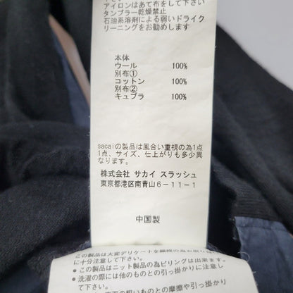 【現状渡し品】【メンズ】 Sacai サカイ DOCKING DESIGN KNIT SWEATER 18-01781M ドッキング デザイン ニット セーター 長袖 トップス 140-250911-as-02-izu サイズ：1 カラー：ブラック×ネイビー 万代Net店