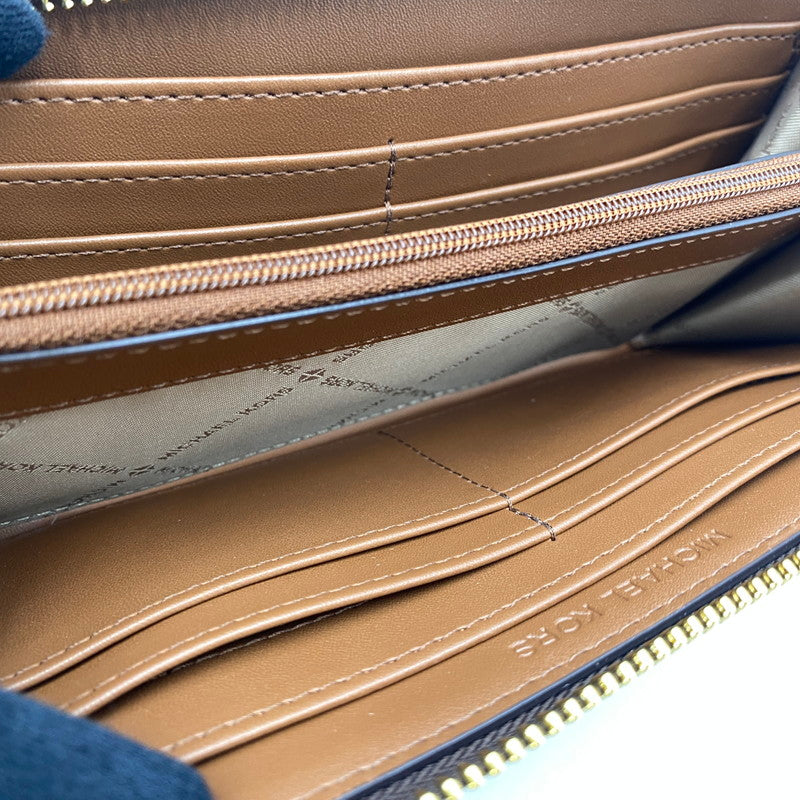 【中古美品】【メンズ/レディース】 Michael Kors マイケルコース MK SIGNATURE BROWN 35F8GTVZ3B MKシグネチャー ブラウン L字ファスナー 長財布 200-250915-as-09-izu カラー：ブラウン 万代Net店