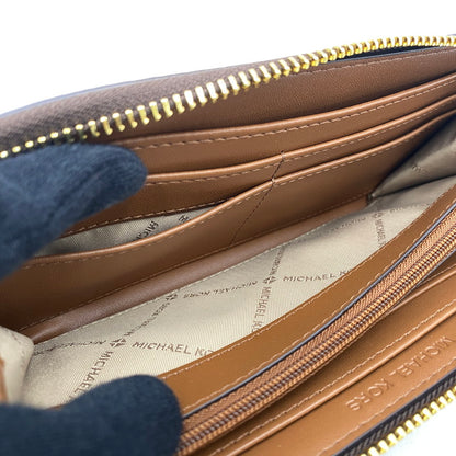 【中古美品】【メンズ/レディース】 Michael Kors マイケルコース MK SIGNATURE BROWN 35F8GTVZ3B MKシグネチャー ブラウン L字ファスナー 長財布 200-250915-as-09-izu カラー：ブラウン 万代Net店