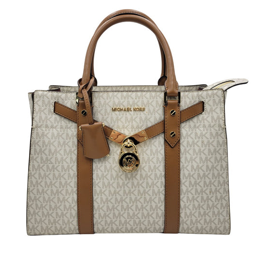 【中古品】【レディース】 Michael Kors マイケルコース 30F9G0HS3B MK SIGNATURE WHITE TOTE BAG カバン トート バック シグネチャー 188-250912-rk-06-izu カラー：ホワイト×ブラウン 万代Net店