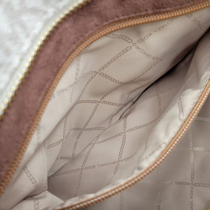 【中古品】【レディース】 Michael Kors マイケルコース 30F9G0HS3B MK SIGNATURE WHITE TOTE BAG カバン トート バック シグネチャー 188-250912-rk-06-izu カラー：ホワイト×ブラウン 万代Net店