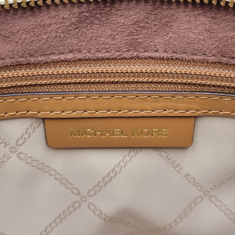 【中古品】【レディース】 Michael Kors マイケルコース 30F9G0HS3B MK SIGNATURE WHITE TOTE BAG カバン トート バック シグネチャー 188-250912-rk-06-izu カラー：ホワイト×ブラウン 万代Net店