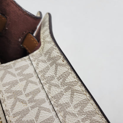 【中古品】【レディース】 Michael Kors マイケルコース 30F9G0HS3B MK SIGNATURE WHITE TOTE BAG カバン トート バック シグネチャー 188-250912-rk-06-izu カラー：ホワイト×ブラウン 万代Net店