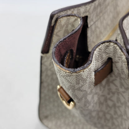 【中古品】【レディース】 Michael Kors マイケルコース 30F9G0HS3B MK SIGNATURE WHITE TOTE BAG カバン トート バック シグネチャー 188-250912-rk-06-izu カラー：ホワイト×ブラウン 万代Net店