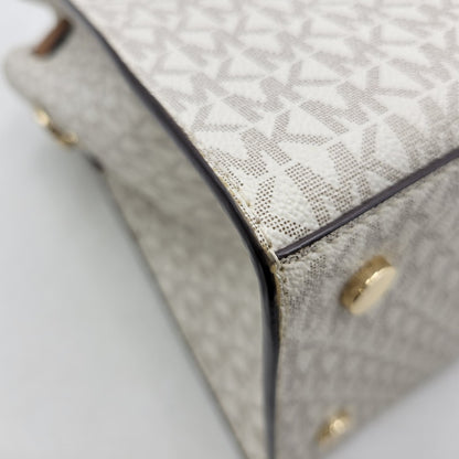 【中古品】【レディース】 Michael Kors マイケルコース 30F9G0HS3B MK SIGNATURE WHITE TOTE BAG カバン トート バック シグネチャー 188-250912-rk-06-izu カラー：ホワイト×ブラウン 万代Net店