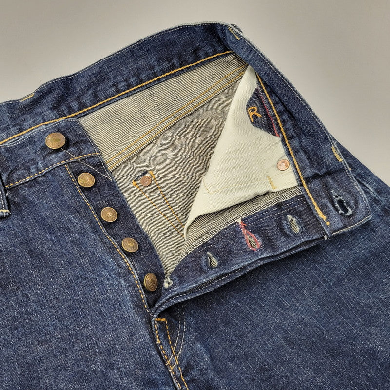 【中古品】【メンズ】 45RPM フォーティファイブアールピーエム HORSE BUTTON R LEATHER PATCH DENIM PANTS 4086036 デニムパンツ ジーンズ ボトムス 156-250913-as-09-izu サイズ：31 カラー：インディゴ 万代Net店