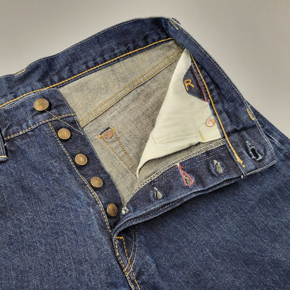 【中古品】【メンズ】 45RPM フォーティファイブアールピーエム HORSE BUTTON R LEATHER PATCH DENIM PANTS 4086036 デニムパンツ ジーンズ ボトムス 156-250913-as-09-izu サイズ：31 カラー：インディゴ 万代Net店