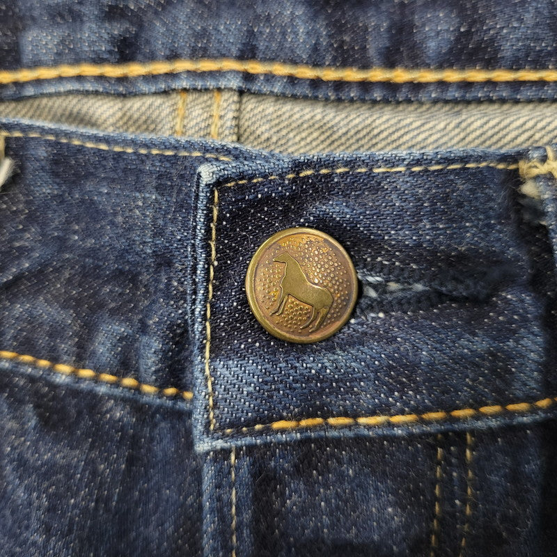 【中古品】【メンズ】 45RPM フォーティファイブアールピーエム HORSE BUTTON R LEATHER PATCH DENIM PANTS 4086036 デニムパンツ ジーンズ ボトムス 156-250913-as-09-izu サイズ：31 カラー：インディゴ 万代Net店