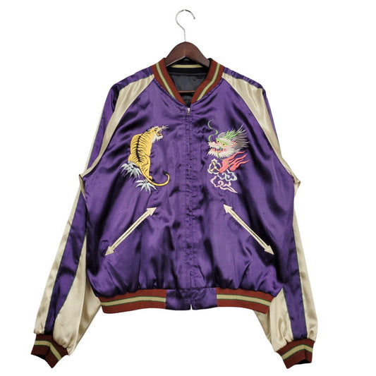 【中古品】【メンズ】 TAILOR TOYO テーラー東洋 REVERSIBLE SOUVENIR JACKET TT10726 リバーシブル スーベニア ジャケット 黒鷹×虎×龍 アウター 145-250911-as-07-izu サイズ：XL カラー：ブラック×パープル 万代Net店