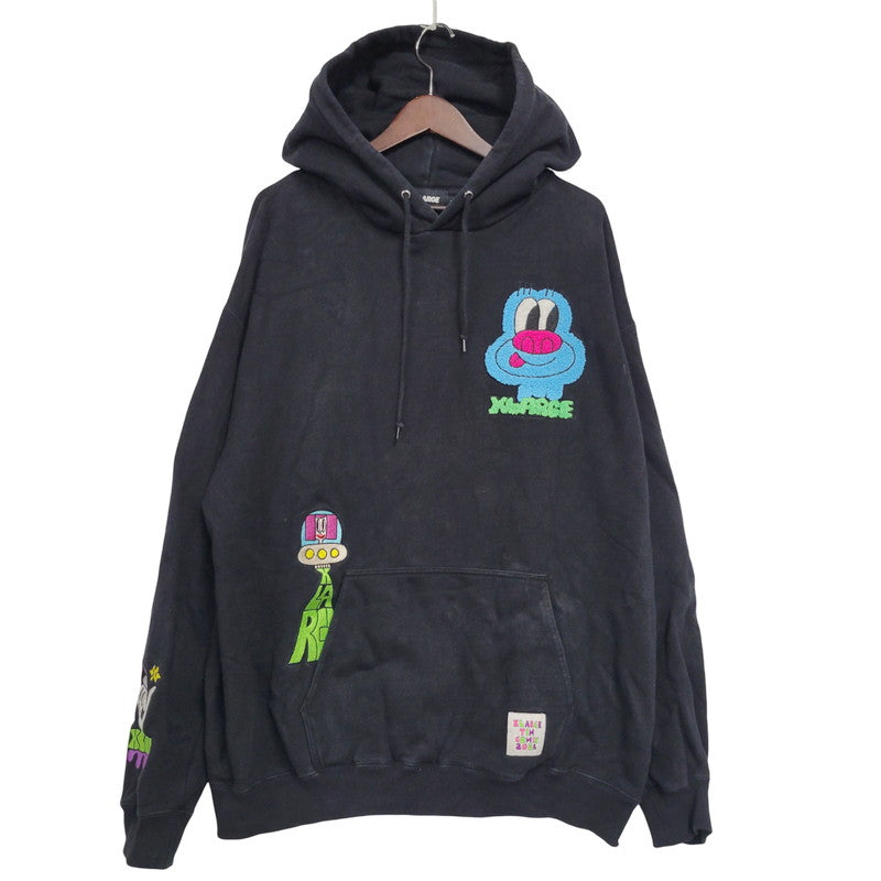【中古品】【メンズ】 XLARGE エクストララージ 101224012019 TIM COMIX CHENILLE EMBROIDERED HOODED SWEATSHIRT ティムコミックス シェニール刺繍 フーデッド スウェットシャツ トップス 長袖 142-250921-cs-10-izu サイズ：L カラー：ブラック 万代Net店