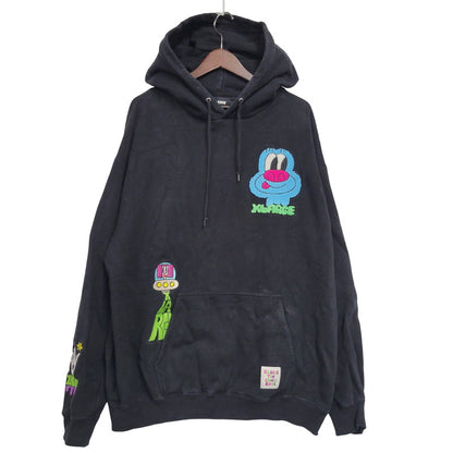 【中古品】【メンズ】 XLARGE エクストララージ 101224012019 TIM COMIX CHENILLE EMBROIDERED HOODED SWEATSHIRT ティムコミックス シェニール刺繍 フーデッド スウェットシャツ トップス 長袖 142-250921-cs-10-izu サイズ：L カラー：ブラック 万代Net店