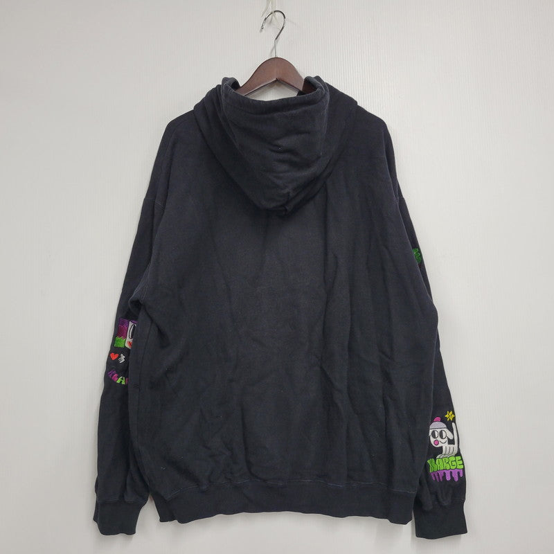 【中古品】【メンズ】 XLARGE エクストララージ 101224012019 TIM COMIX CHENILLE EMBROIDERED HOODED SWEATSHIRT ティムコミックス シェニール刺繍 フーデッド スウェットシャツ トップス 長袖 142-250921-cs-10-izu サイズ：L カラー：ブラック 万代Net店