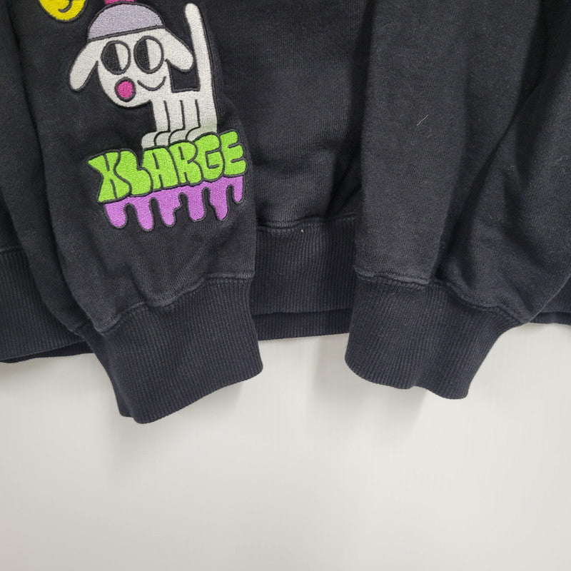 【中古品】【メンズ】 XLARGE エクストララージ 101224012019 TIM COMIX CHENILLE EMBROIDERED HOODED SWEATSHIRT ティムコミックス シェニール刺繍 フーデッド スウェットシャツ トップス 長袖 142-250921-cs-10-izu サイズ：L カラー：ブラック 万代Net店