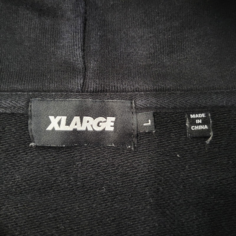 【中古品】【メンズ】 XLARGE エクストララージ 101224012019 TIM COMIX CHENILLE EMBROIDERED HOODED SWEATSHIRT ティムコミックス シェニール刺繍 フーデッド スウェットシャツ トップス 長袖 142-250921-cs-10-izu サイズ：L カラー：ブラック 万代Net店