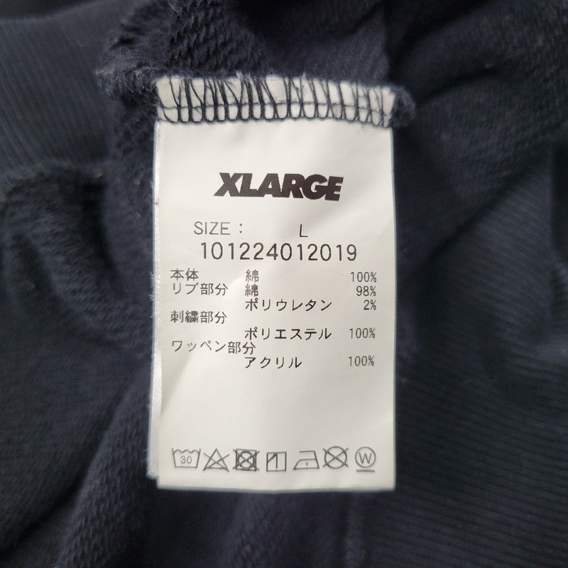【中古品】【メンズ】 XLARGE エクストララージ 101224012019 TIM COMIX CHENILLE EMBROIDERED HOODED SWEATSHIRT ティムコミックス シェニール刺繍 フーデッド スウェットシャツ トップス 長袖 142-250921-cs-10-izu サイズ：L カラー：ブラック 万代Net店