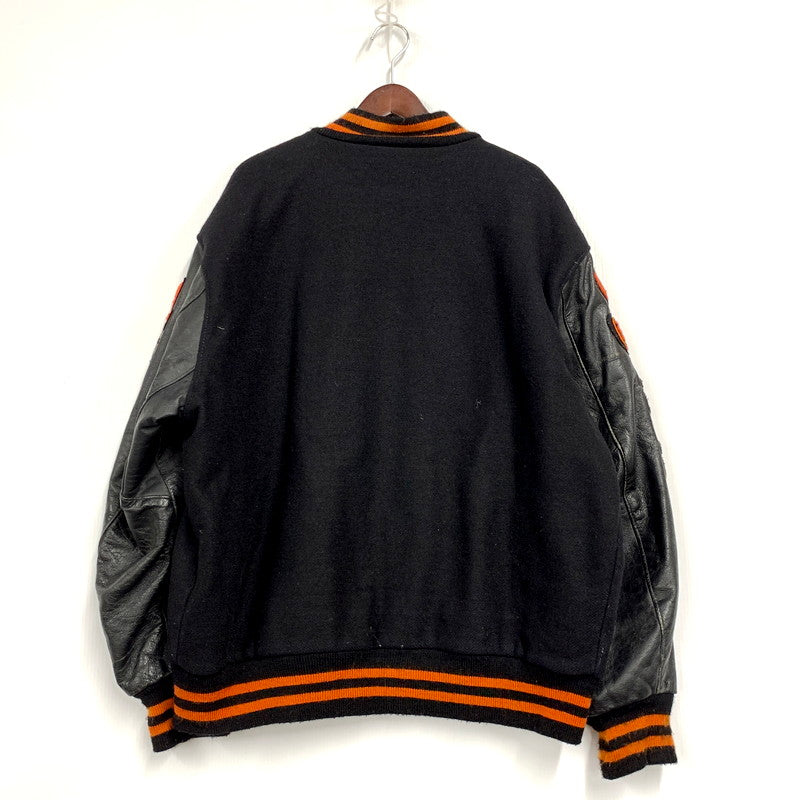 【現状渡し品】【メンズ】 DELONG デロング AUDRA STADIUM JACKET スタジアムジャケット USA製 スタジャン アウター 146-250914-as-04-izu サイズ：2XL カラー：ブラック 万代Net店