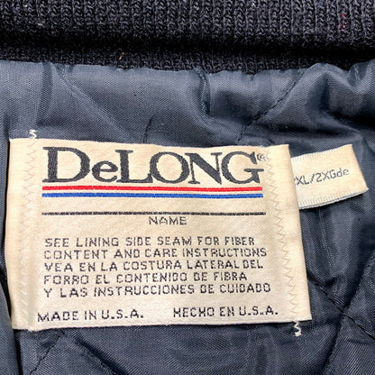【現状渡し品】【メンズ】 DELONG デロング AUDRA STADIUM JACKET スタジアムジャケット USA製 スタジャン アウター 146-250914-as-04-izu サイズ：2XL カラー：ブラック 万代Net店