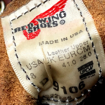 【中古品】【メンズ/レディース】 RED WING レッドウィング 9106 USA製 2011年製 刺繍羽タグ HERITAGE ヘリテージ 6INCH ６インチ MOC TOE モックトゥ IRISH SETTER アイリッシュセッター ブーツ シューズ 靴 164-250911-ya-03-izu サイズ：26cm カラー：レッドブラウン 万代Net店