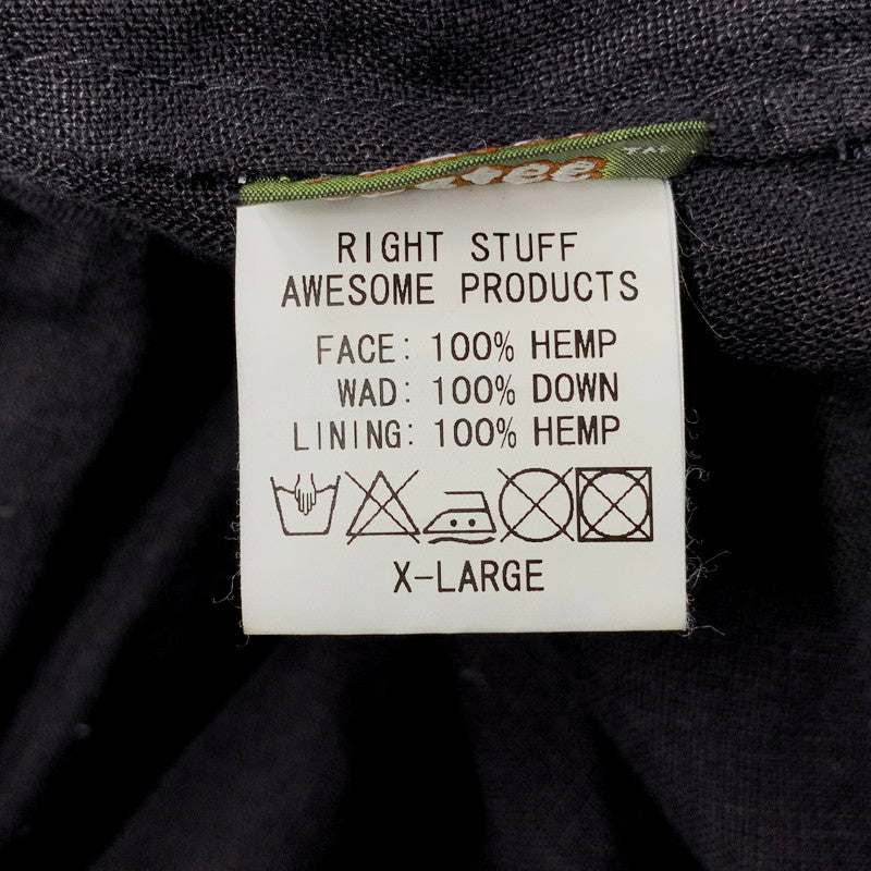 【中古品】【メンズ】 phatee ファティー HEMP DOWN JACKET ヘンプ ダウンジャケット アウター 144-250917-cs-18-izu サイズ：XL カラー：ブラック 万代Net店